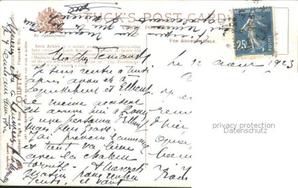 Verlag Tucks Oilette Nr. 3326 Loch Arklet Trossachs Rinder – Bild 2