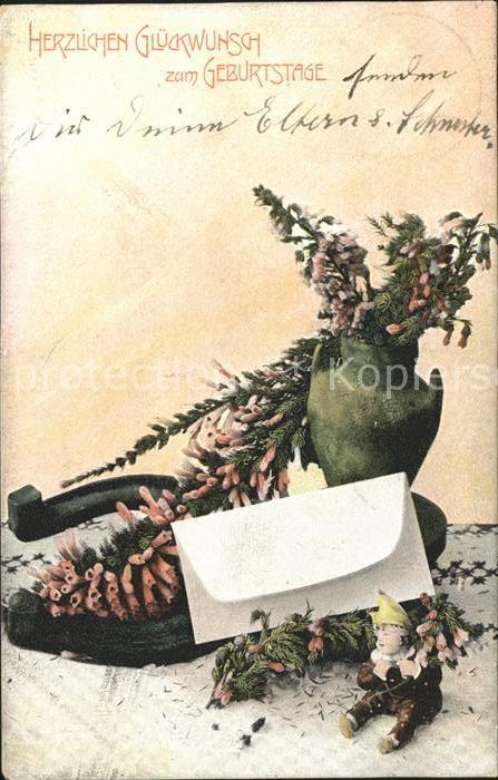 Hufeisen Zwerg Briefumschlag Blumen Geburtstag