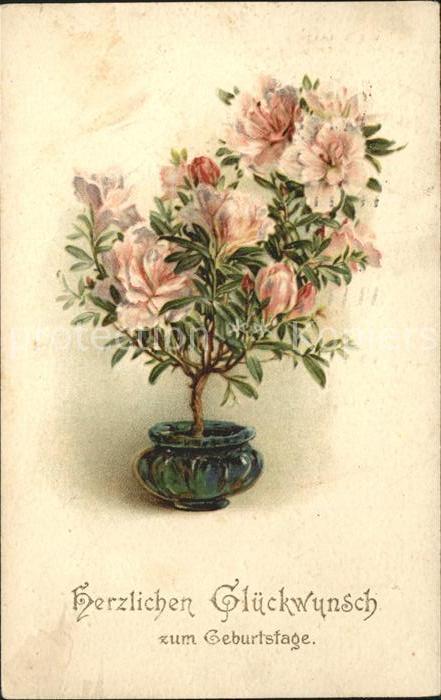 Geburtstag Glückwunsch Blumen Litho
