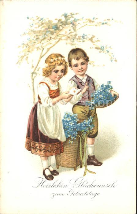 Kinder Child Enfants Glückwunsch Geburtstag Vergissmeinnicht