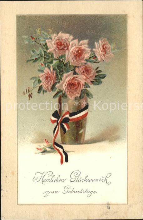 Schwarz Weiss Rot Rosen Vase Glückwunsch Geburtstag