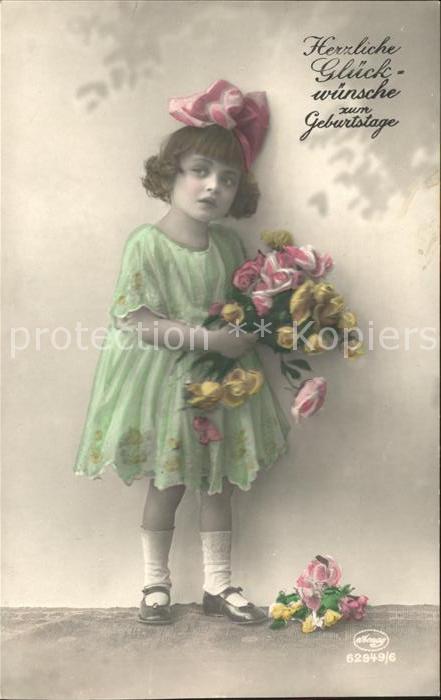 Foto Amag Nr. 62949/6 Kind Mädchen Rosen Glückwunsch