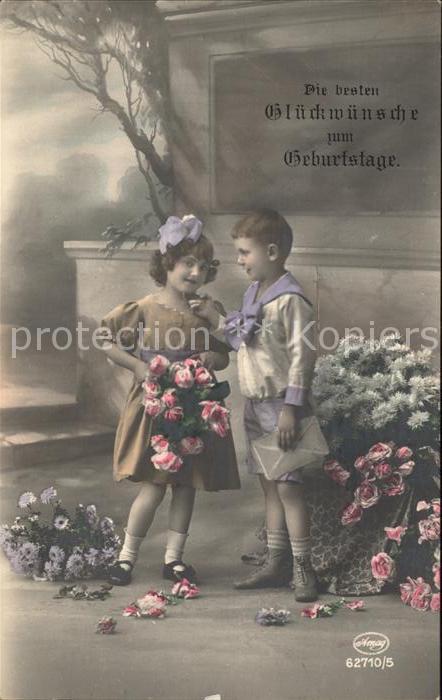 Foto Amag Nr. 62710/5 Kinder Blumen Glückwunsch Gebur