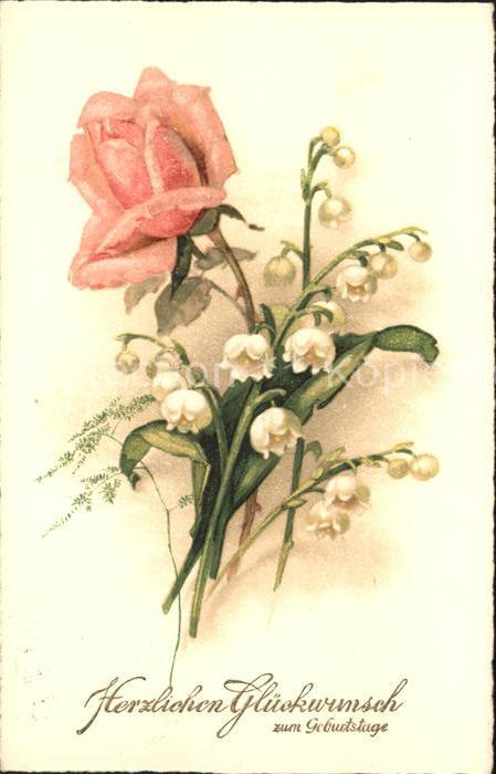 Rosen Maiglöckchen Glückwunsch Geburtstag
