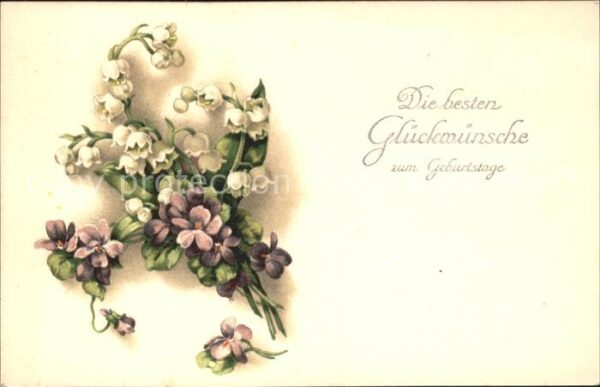 Geburtstag Glückwunsch Maiglöckchen Veilchen