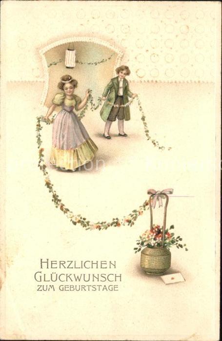Kinder Child Enfants Glückwunsch Geburtstag Blumen Brief