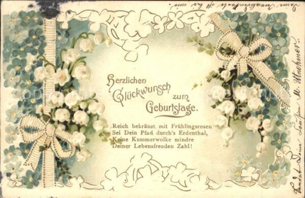 Maigloeckchen Vergissmeinnicht Glückwunsch Geburtstag