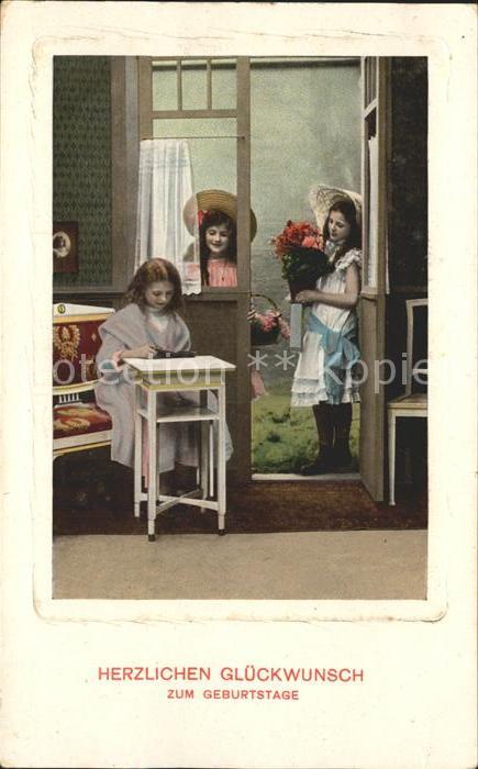 Kinder Child Enfants Geburtstag Blumen