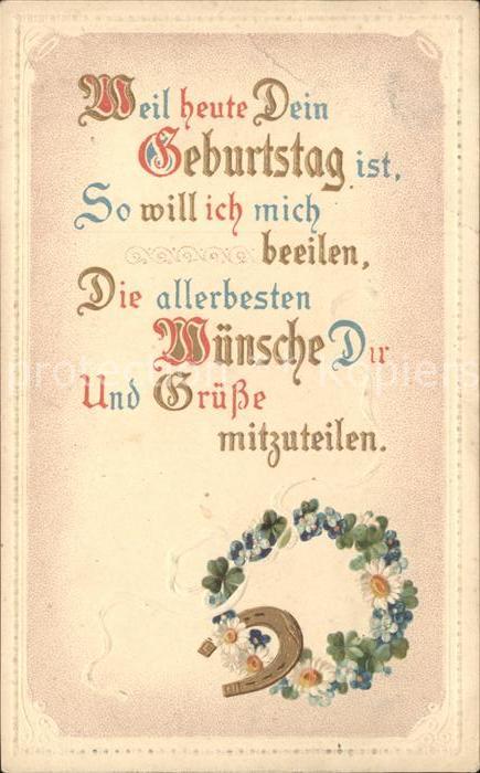 Geburtstag Blumen Hufeisen Gedicht