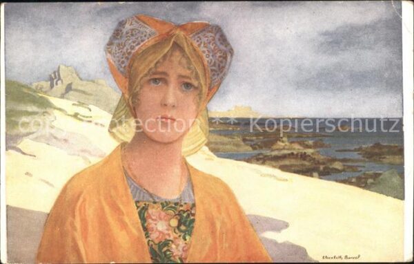 Kuenstlerkarte E. Bonrel Reverie Salon de Paris Frau T