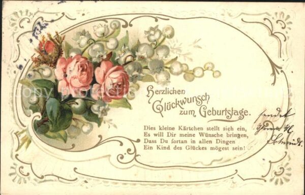 Maigloeckchen Rosen Glückwunsch Geburtstag Gedicht