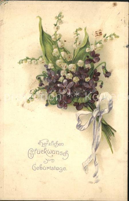 Maigloeckchen Veilchen Glückwunsch Geburtstag