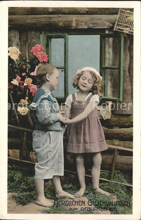 Kinder Child Enfants Rosen Glückwunsch Geburtstag