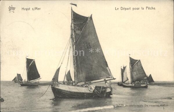 Segelboote Fischerboot Heysts s/Mer Depart pour la