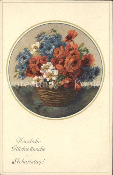 Geburtstag Mohnblumen Kornblumen