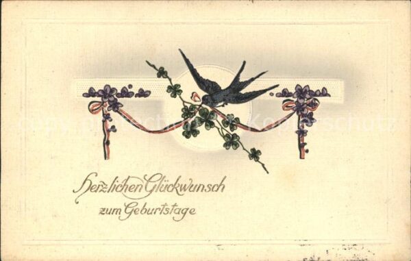 Schwarz Weiss Rot Glückwunsch Geburtstag Veilchen Schwalb
