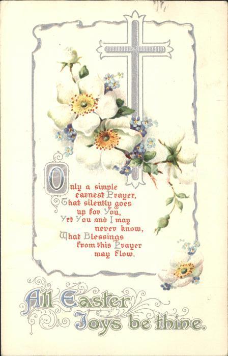 Ostern Easter Paques Kreuz Blumen Gedicht