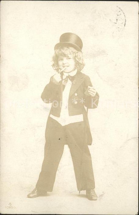 Foto AL Nr. 1260/2 Kind Smoking Zigarette Zylinder