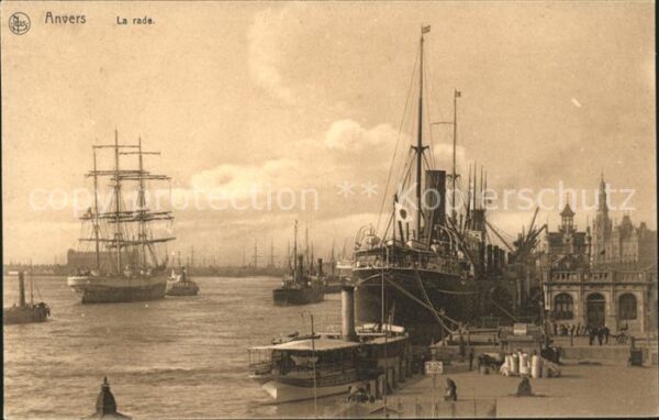 Dampfer Oceanliner Segelschiff Anvers La rade