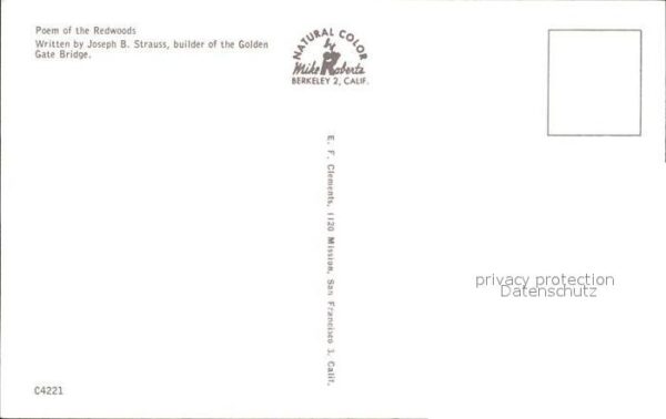Baeume Trees The Redwoods Poem Joseph B. Strauss Ged – Bild 2