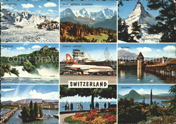 Swissair Geneve Diavolezza Rheinfall Matterhorn