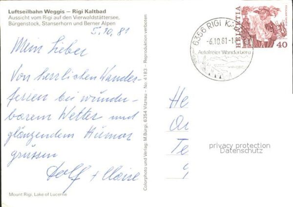 Seilbahn Weggis-Rigi Kaltbad Vierwaldstättersee – Bild 2
