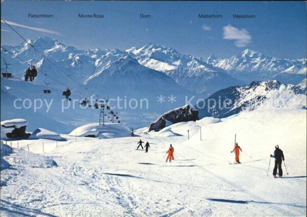 Skifahren Sessellift Riederalp-Moosfluh Wallis