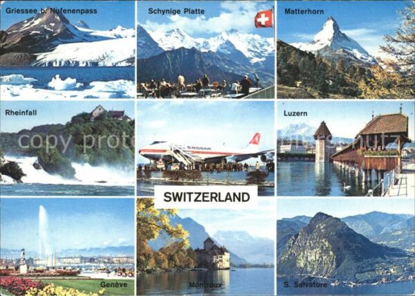 Swissair S. Salvatore Matterhorn Rheinfall Montr
