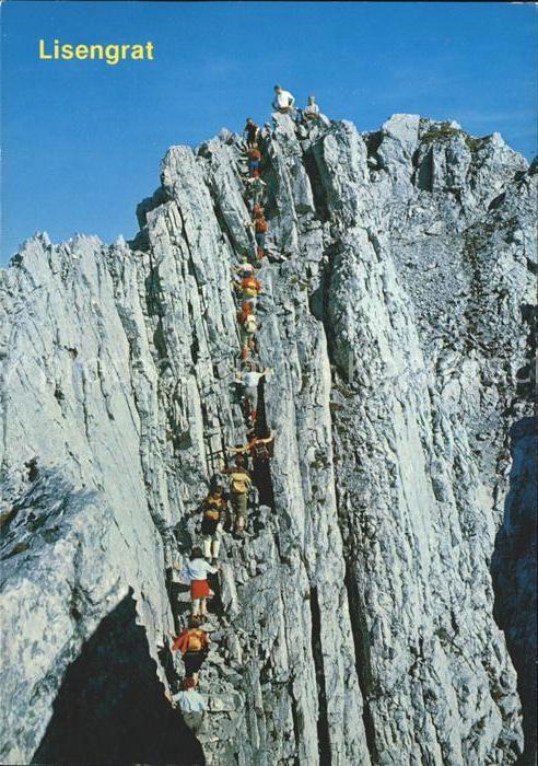 Bergsteigen Klettern Abstieg Rotsteinpass Säntis Lisengrat