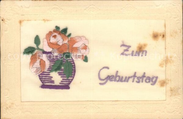 Rosen Geburtstag Stickerei Sticken