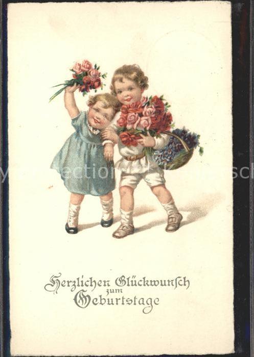 Kinder Child Enfants Rosen Veilchen Glückwunsch Geburtstag L