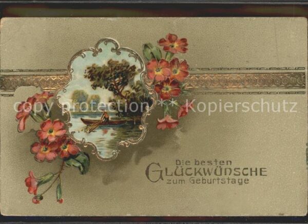 Geburtstag Glückwunsch Blumen Boot