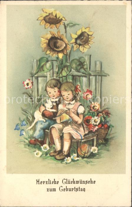 Kinder Child Enfants Stricken Häkeln Katze Sonnenblumen Gebu
