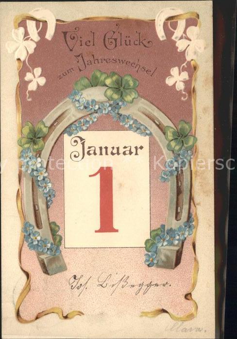 Hufeisen Neujahr Vergissmeinnicht Kleeblätter Li