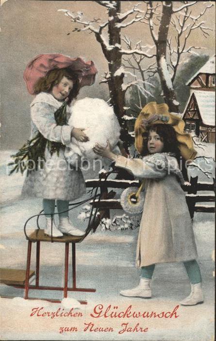 Kinder Child Enfants Mädchen Muff Schlitten Neujahr