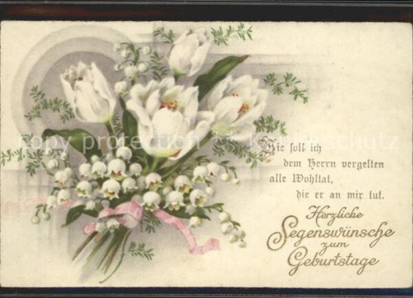 Maigloeckchen Tulpen Glückwunsch Geburtstag