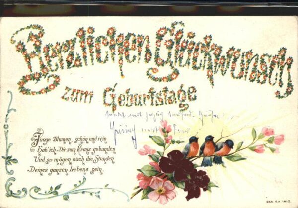 Geburtstag Gedicht Blumen Vögel