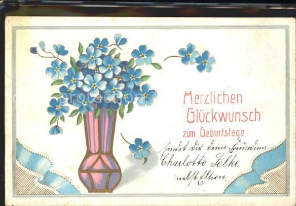 Geburtstag Vergissmeinnicht Vase