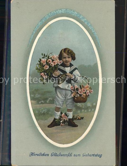 Kinder Child Enfants Matrosenanzug Rosen Geburtstag