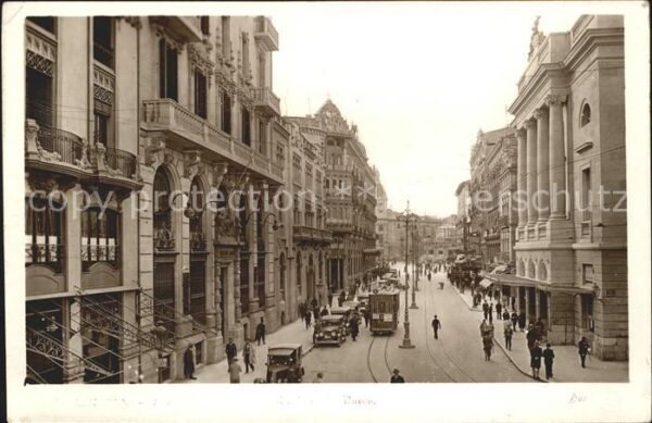 Valencia Valenciana Strassenpartie Strassenbahn