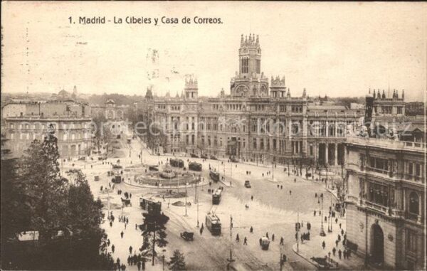Madrid Spain Plaza La Cibeles y Casa de Correos