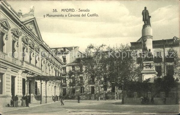 Madrid Spain Senado y Monumento a Canovas del Castil