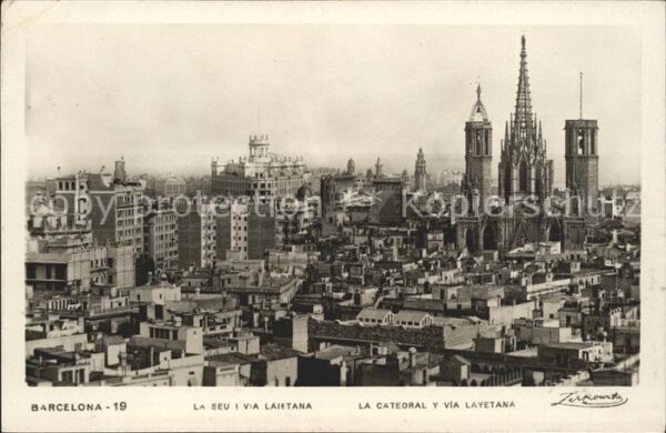 Barcelona Cataluna Catedral y Via Layetana