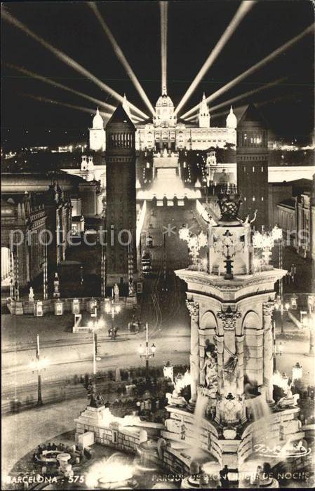 Barcelona Cataluna Parque de Montjuich de noche