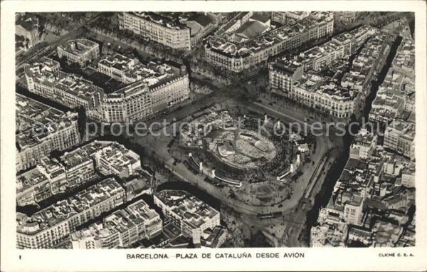Barcelona Cataluna Plaza de Cataluna desde avion