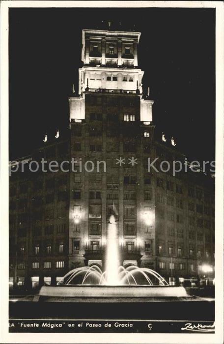Barcelona Cataluna Fuente Magica en el paseo de Gracia