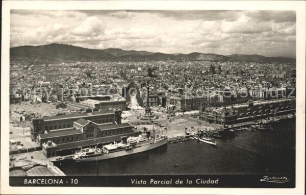 Barcelona Cataluna Vista parcial de la ciudad Dampfer
