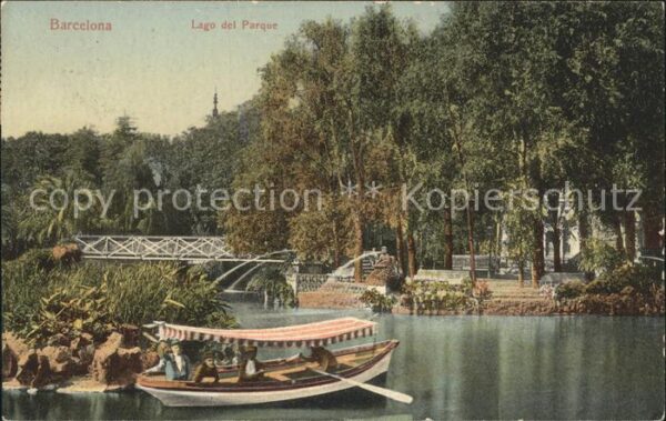 Barcelona Cataluna Lago del Parque Ausflugsboot