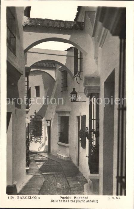 Barcelona Cataluna Pueblo Espanol Calle de los Arcos Barri