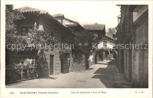 Barcelona Cataluna Pueblo Espanol Calle de Caballeros y Ar